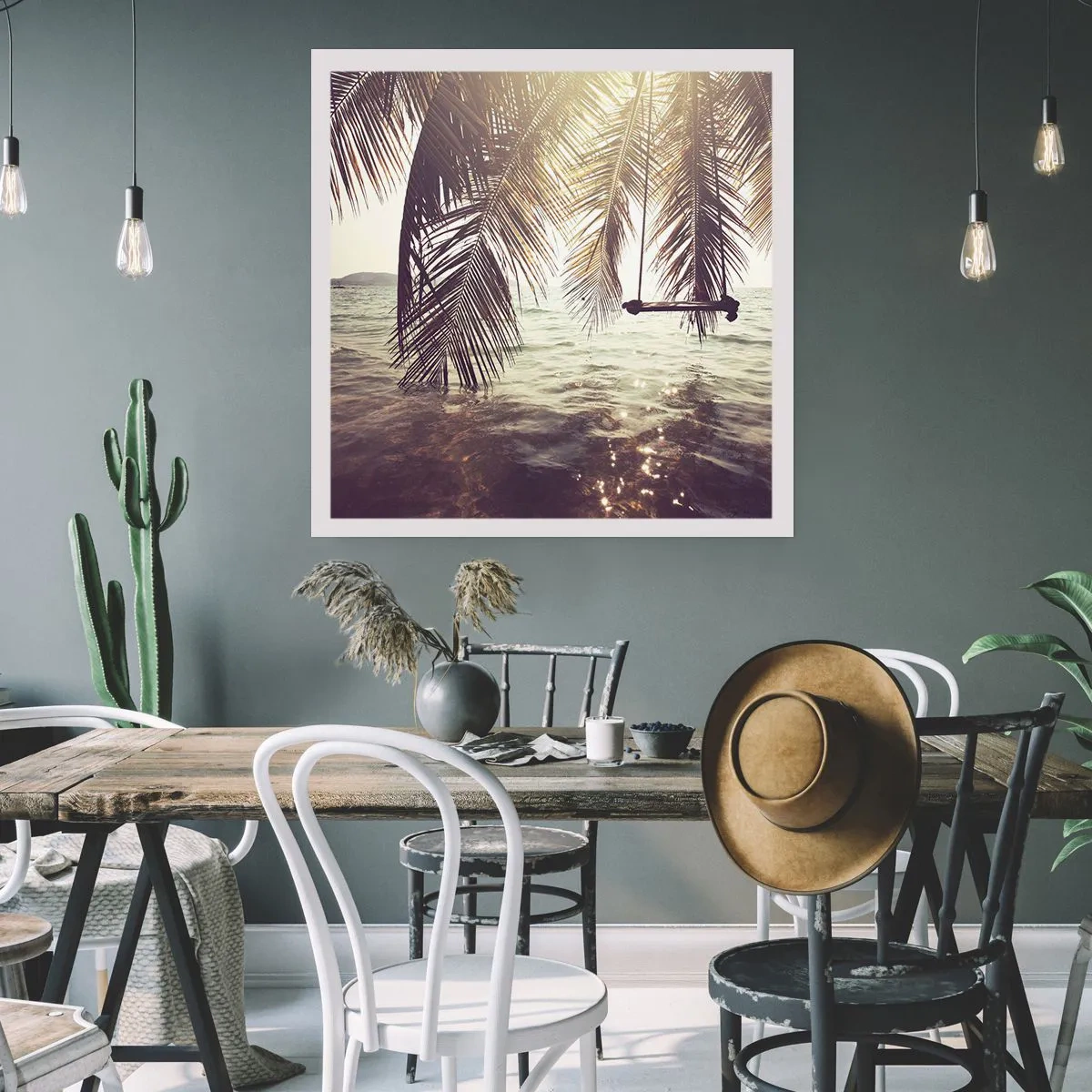 Affiche - Poster - Vous pouvez vous balancer dans les nuages à volonté - 60x60 cm