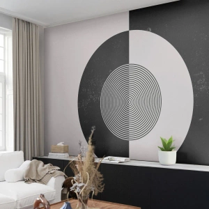 Papier Peint Autocollant Deluxe Sticker - Harmonie de noir et blanc - Abstraction, Morceau, Noir et blanc - 200x140 cm