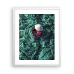 Affiche dans un cadre blanc - Poster - Dans une mer de filet - 40x50 cm