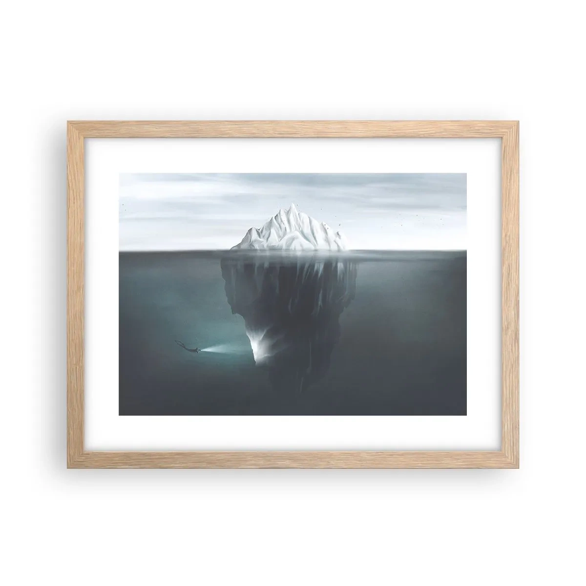 Affiche dans un chêne clair - Poster - Mystère sous-marin - 40x30 cm