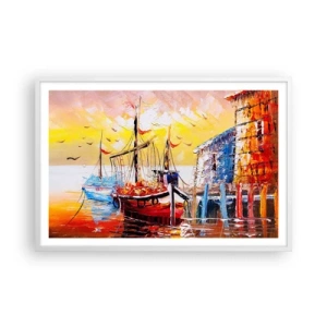 Affiche dans un cadre blanc - Poster - Bon retour - 91x61 cm