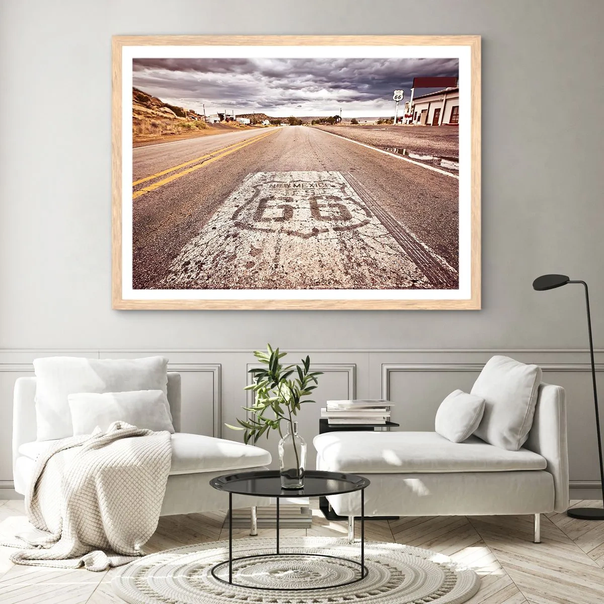 Affiche dans un chêne clair - Poster - Mother Road - une légende américaine - 50x40 cm