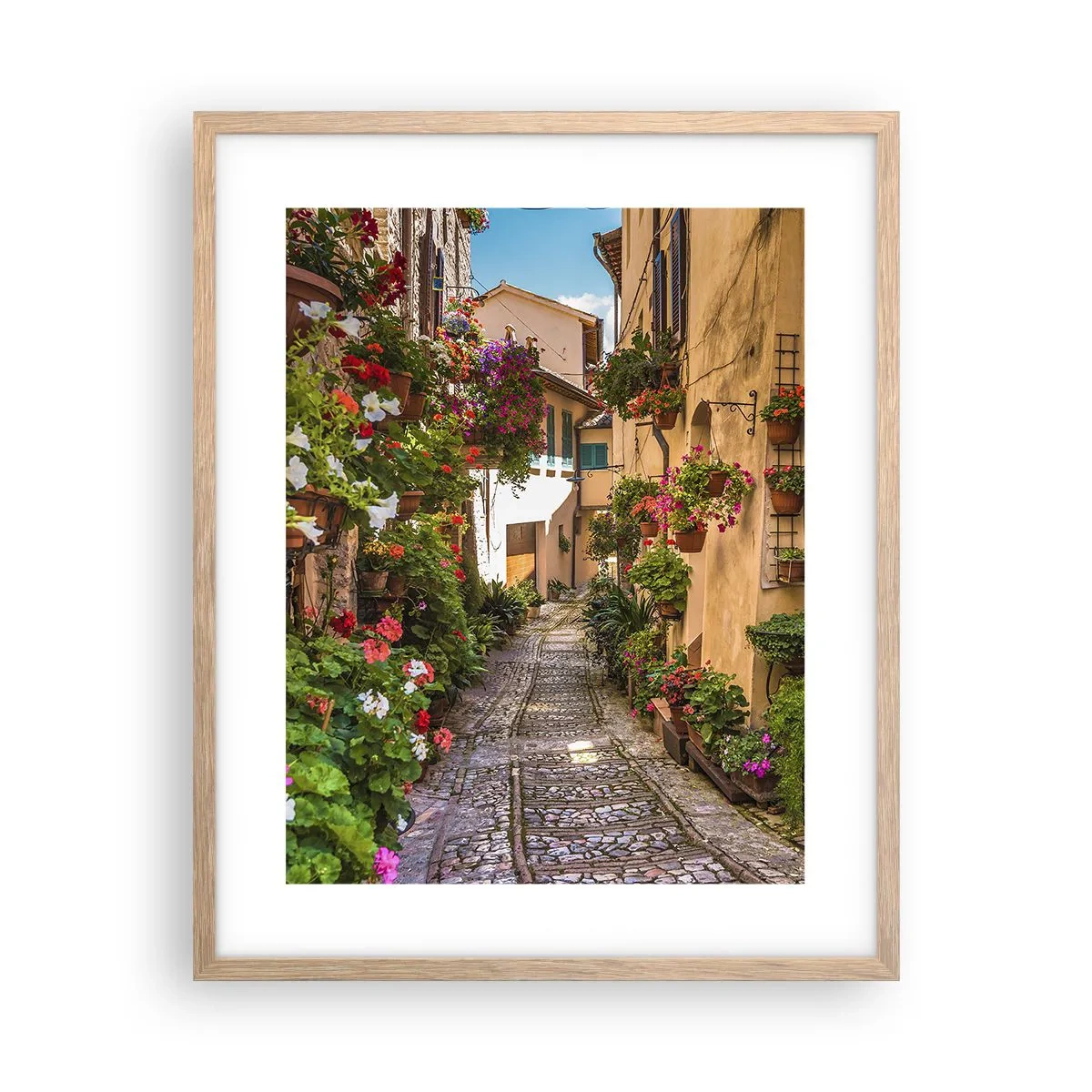Affiche dans un chêne clair - Poster - Ruelle italienne - 40x50 cm