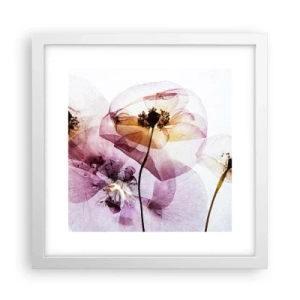 Affiche dans un cadre blanc - Poster - Corps de fleurs transparente - 30x30 cm