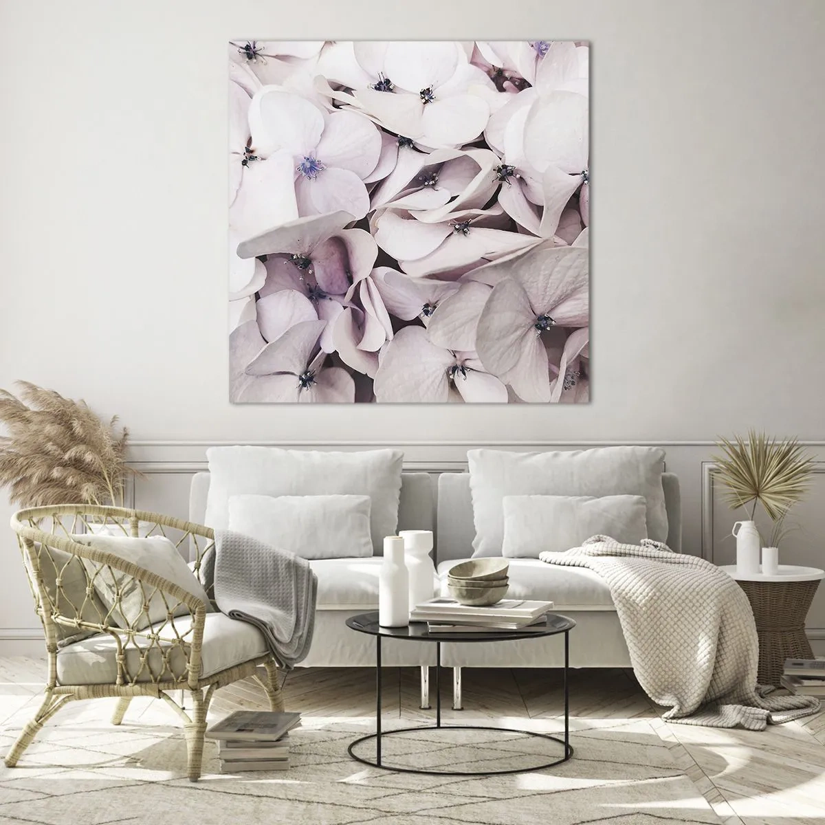 Impression sur verre - Image sur verre - Dans un flot de fleurs - 30x30 cm