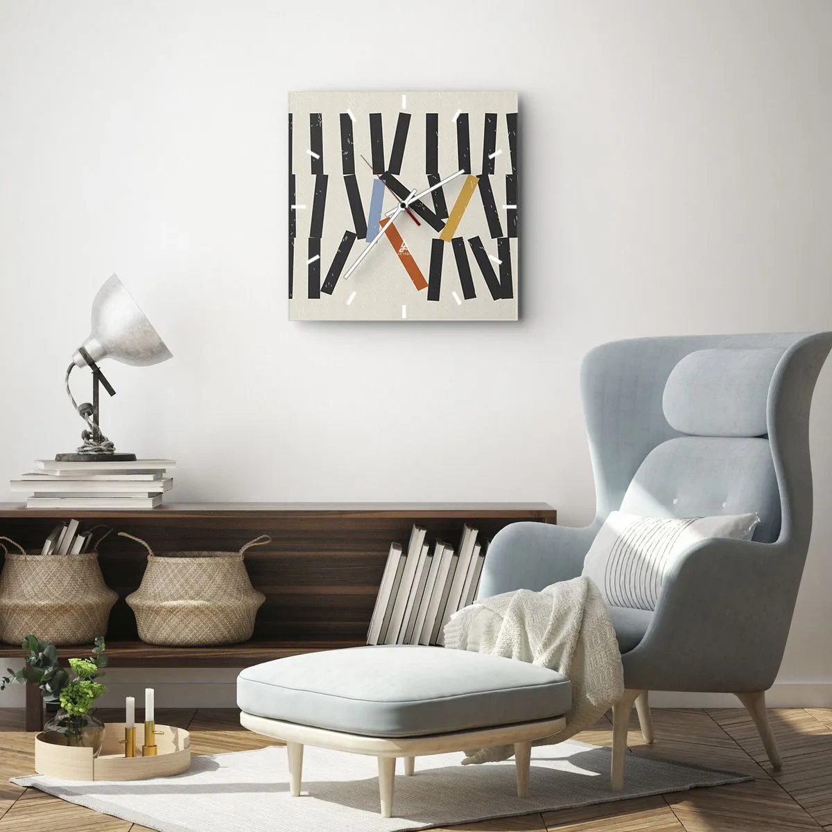 Horloge murale - Pendule murale - Dominos – composition - 40x40 cm