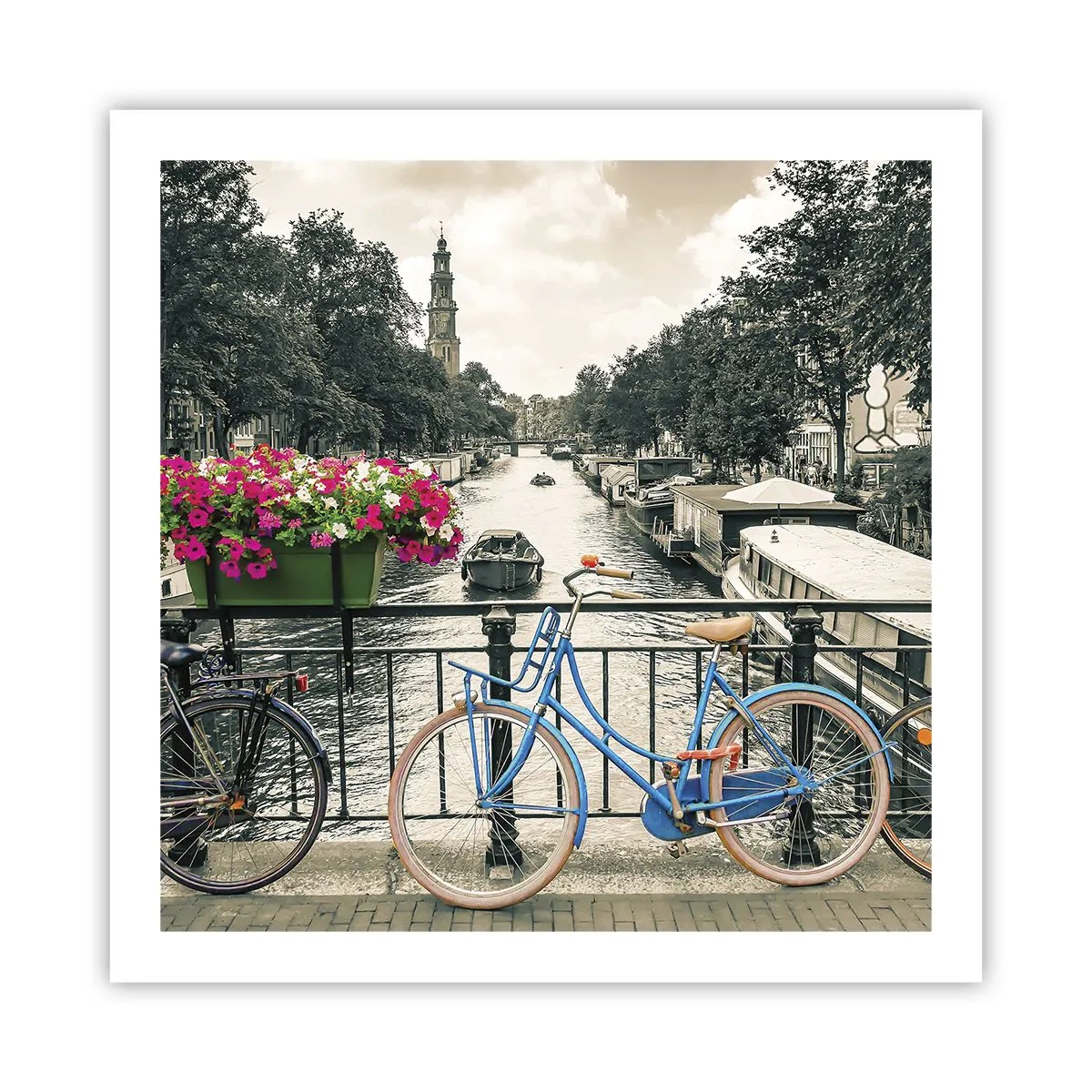 Affiche - Poster - Couleurs de rue d'Amsterdam - 60x60 cm