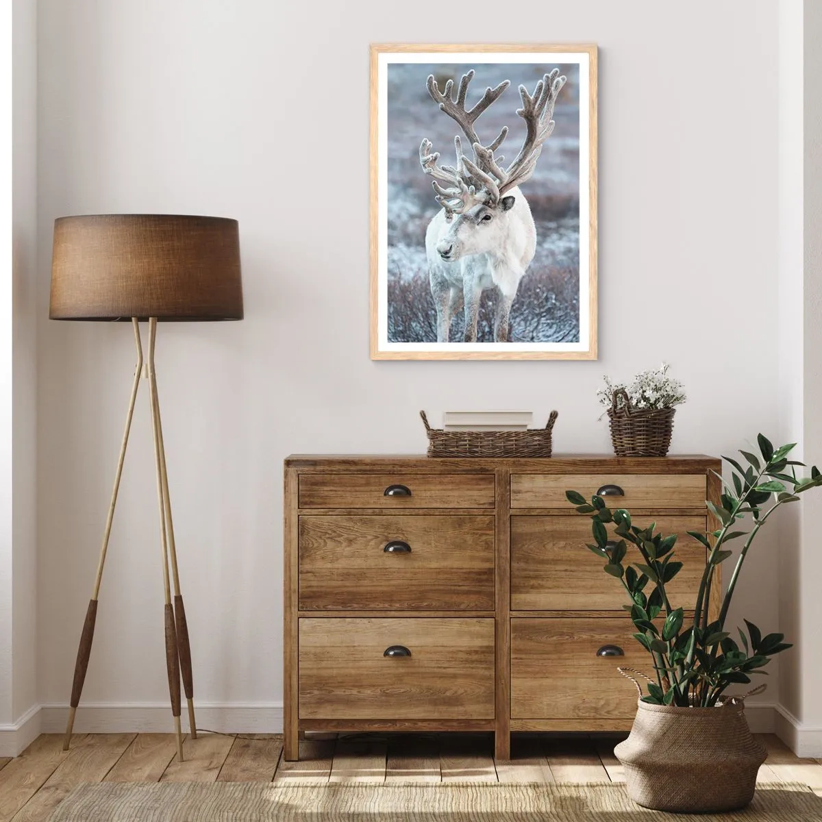 Affiche dans un chêne clair - Poster - Portrait au soleil - 70x100 cm