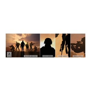 Échantillon de Papier Peint Premium Sand - Brothers in arms - Militaire, Soldat, Fusil - 100x30 cm