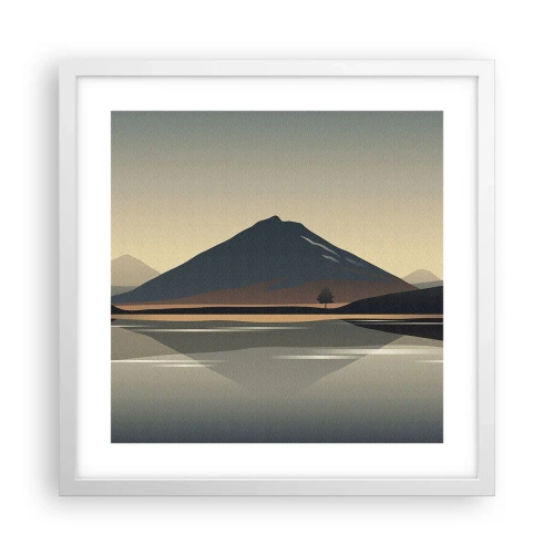 Affiche dans un cadre blanc - Poster - Reflet de miroir - 40x40 cm