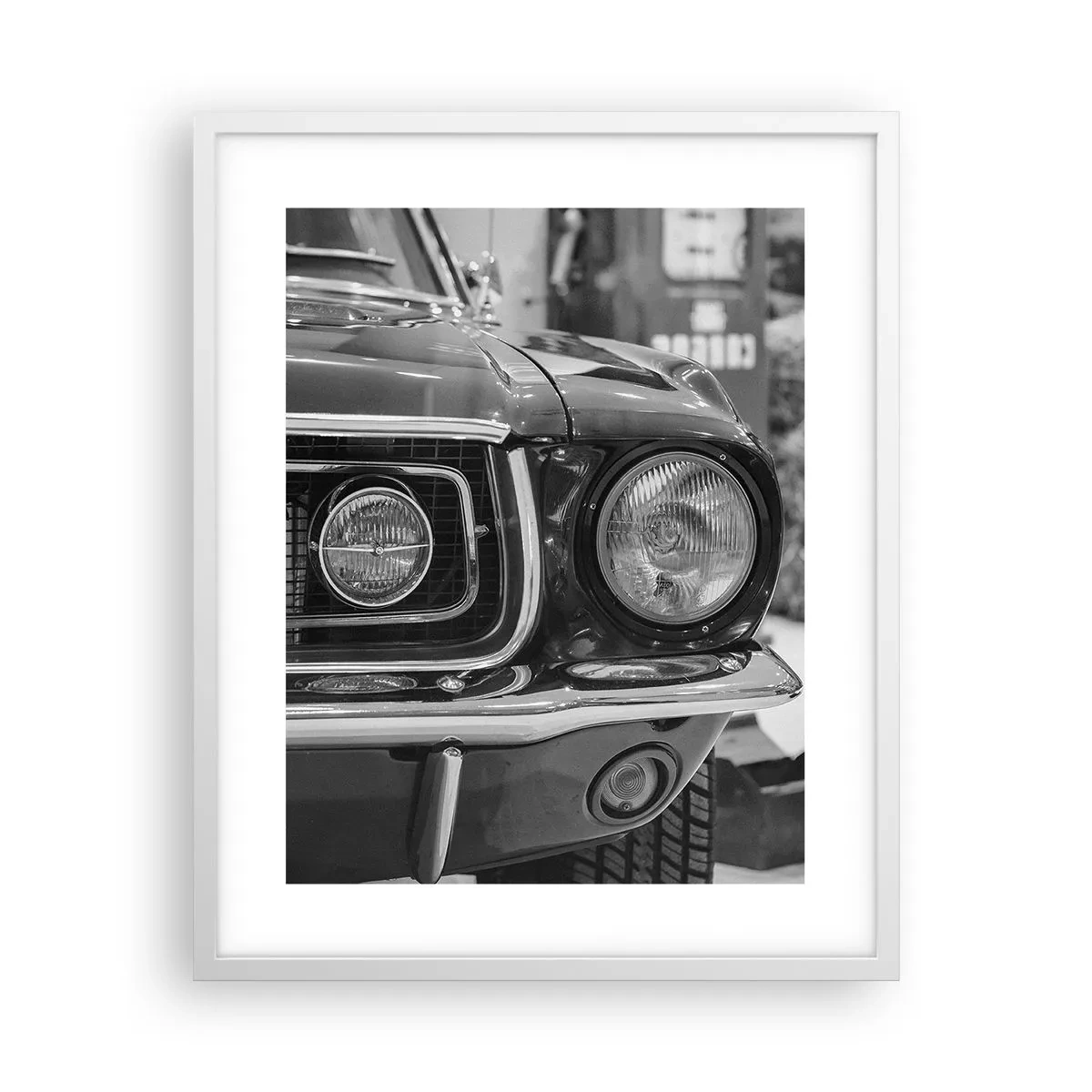 Affiche dans un cadre blanc - Poster - Conduire dur - 40x50 cm