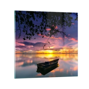 Impression sur verre - Image sur verre - "Tu sembles suspendu au milieu du ciel..." - 70x70 cm