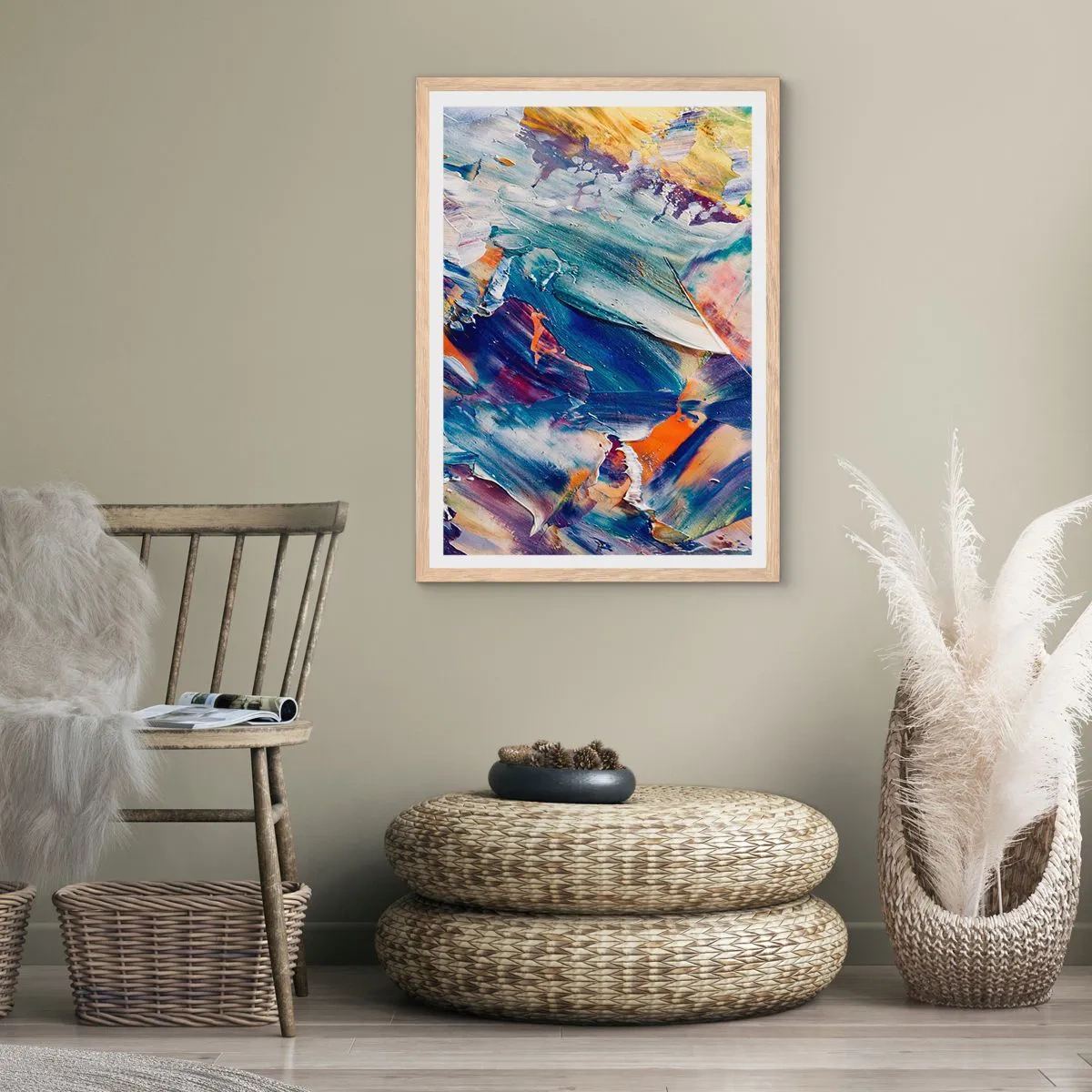 Affiche dans un chêne clair - Poster - Confusion des couleurs - 30x40 cm