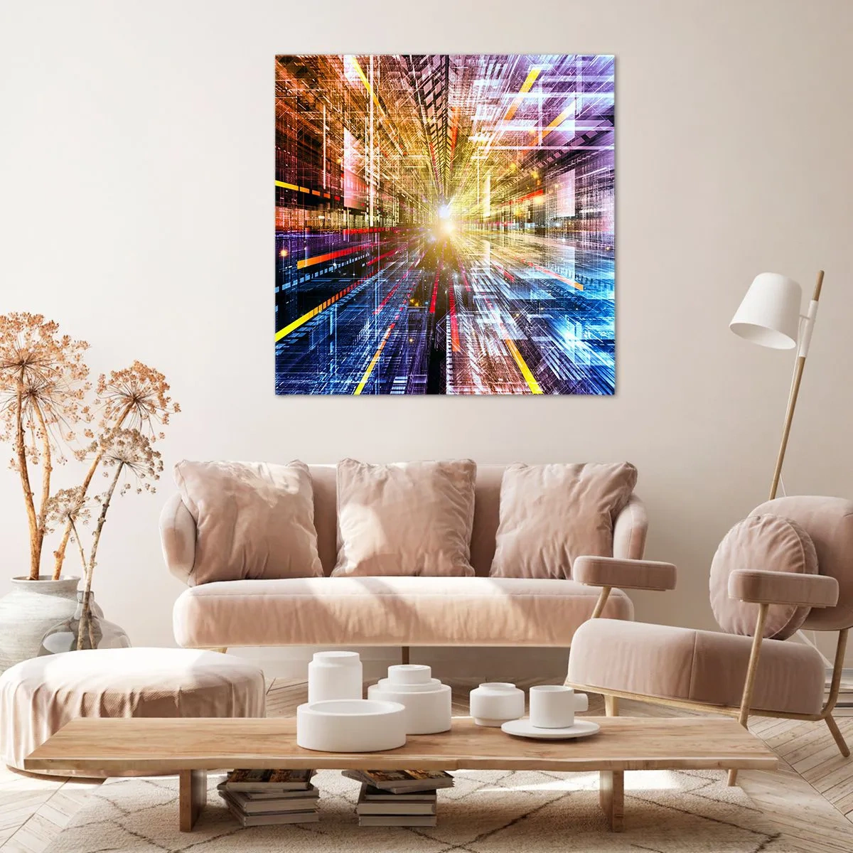 Impression sur toile - Image sur toile - Couloir lumineux - 50x50 cm