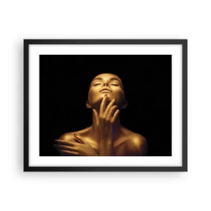 Affiche dans un cadre noir - Poster - Comme de la soie dorée - 50x40 cm
