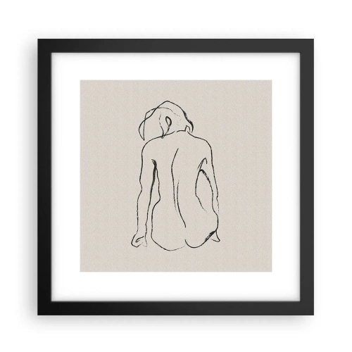 Affiche dans un cadre noir - Poster - Femme nue - 30x30 cm