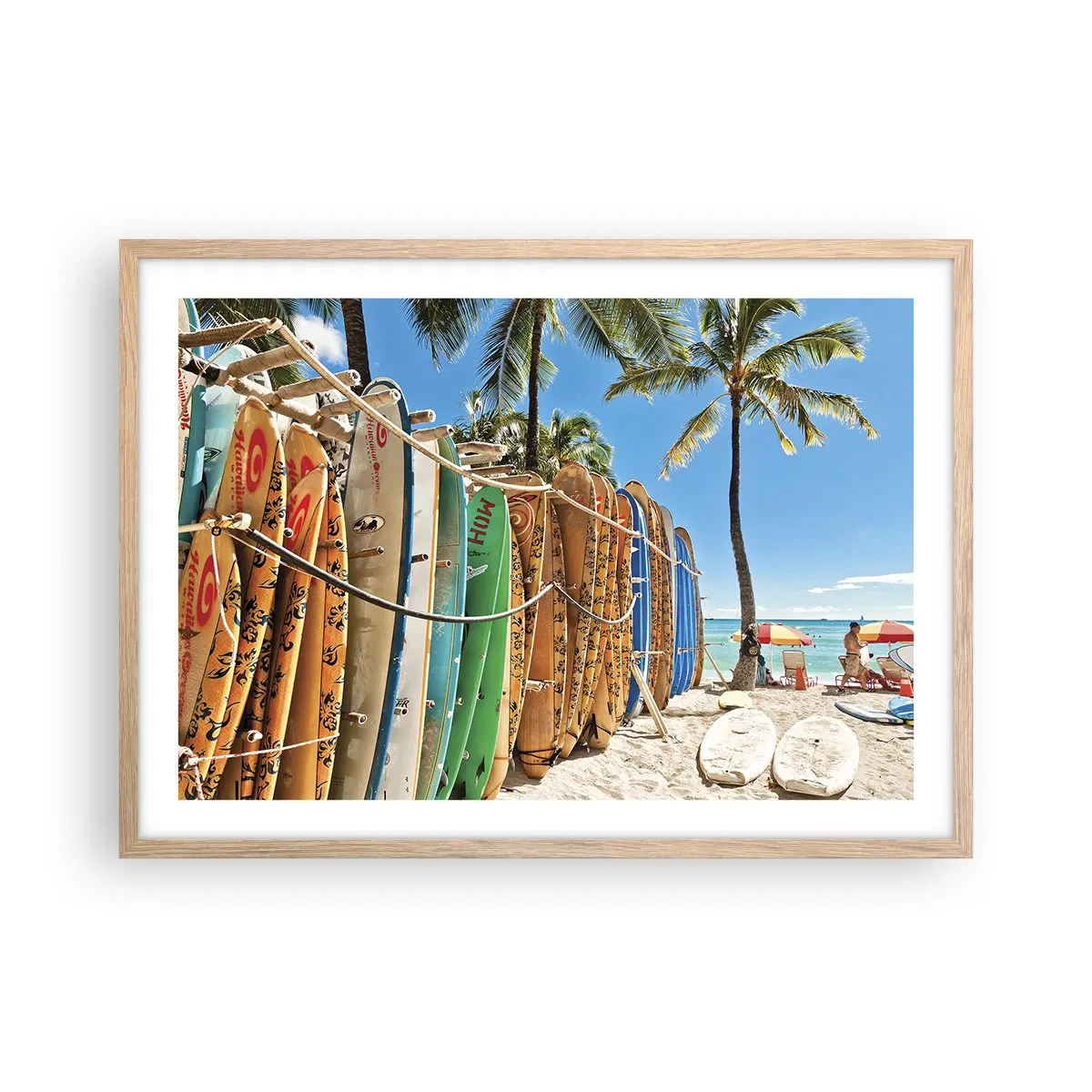 Affiche dans un chêne clair - Poster - Jeux ensoleillés - 70x50 cm