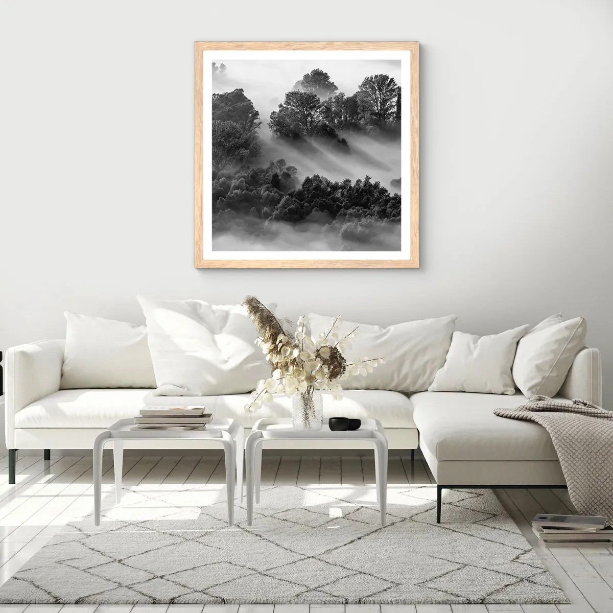 Affiche dans un chêne clair - Poster - Sortir de son sommeil - 30x30 cm