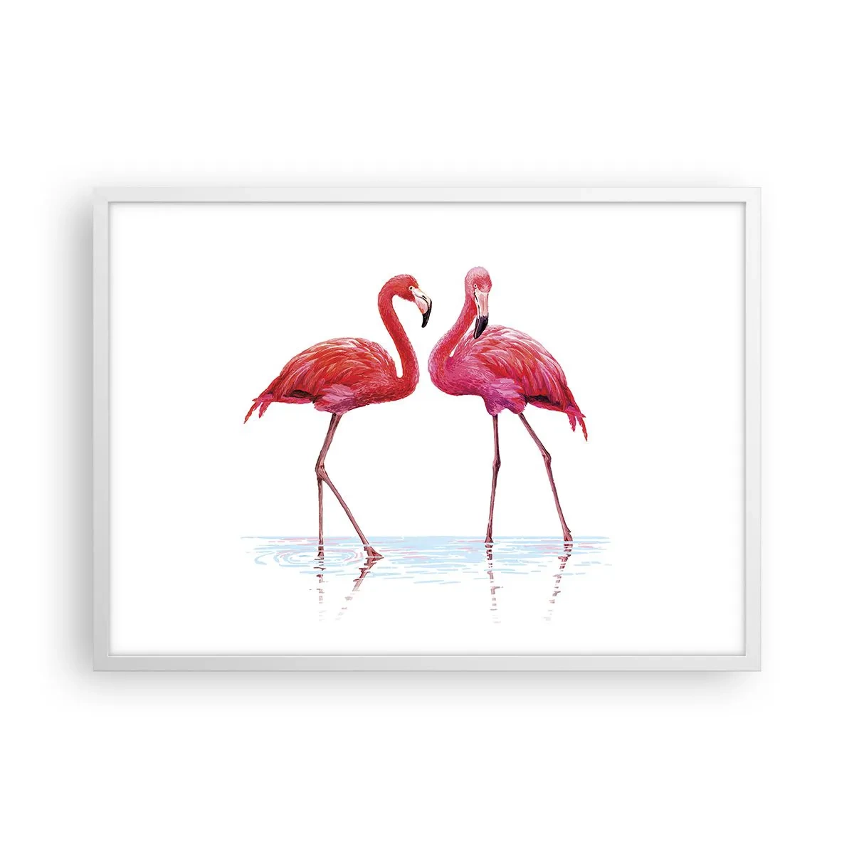 Affiche dans un cadre blanc - Poster - Rendez-vous rose - 70x50 cm