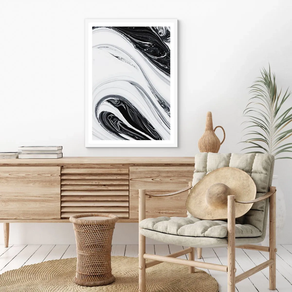 Affiche dans un cadre blanc - Poster - Une combinaison d'opposés - 61x91 cm