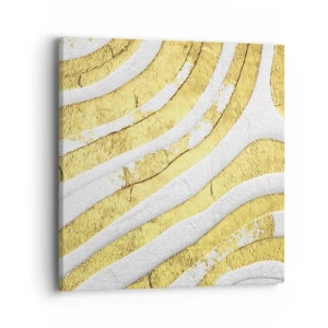 Impression sur toile - Image sur toile - Composition en blanc et or - 40x40 cm