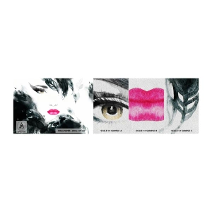 Échantillon de Papier Peint Premium Sand - Attention! Femme fatale - Abstraction, Visage de femme, Portrait d'une femme - 100x30 cm