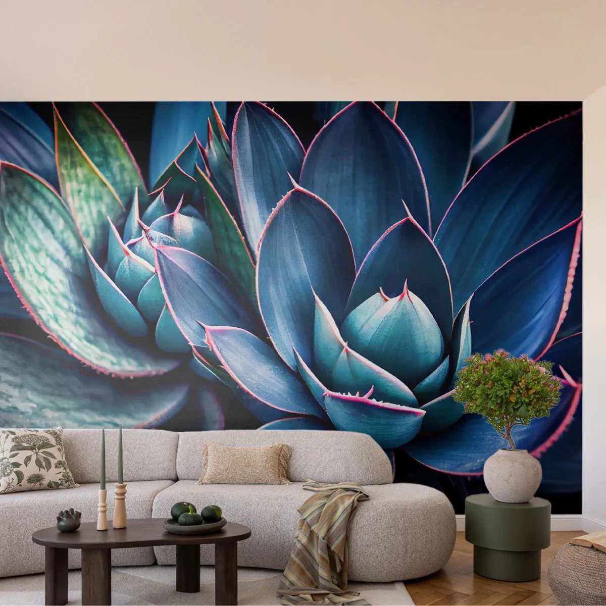 Papier Peint Photo Premium Canvas - Force vital - Fleurs, Botanique, Plantes succulentes - 200x140 cm