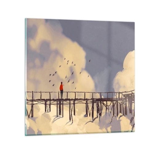 Impression sur verre - Image sur verre - Bleu nostalgie - 70x70 cm