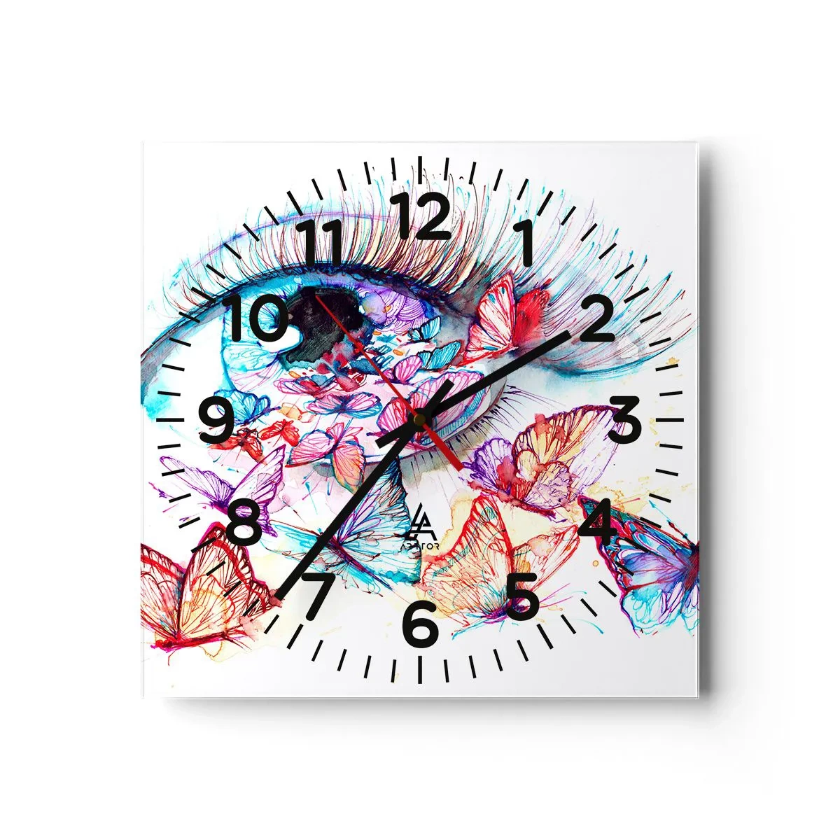 Horloge murale - Pendule murale - Charme des yeux de conte de fées - 40x40 cm