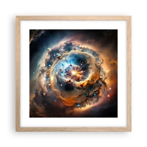 Affiche dans un chêne clair - Poster - Le début - 40x40 cm