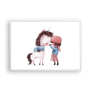 Affiche dans un cadre blanc - Poster - Histoire d'hiver - 100x70 cm