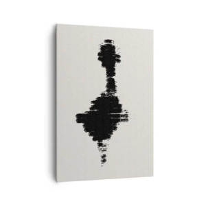 Impression sur toile - Image sur toile - Un motif abstrait ressemblant à une onde sonore dans un style minimaliste. - 70x100cm - Vibrations de l'imagination - Décoration murale moderne pour le salon et la chambre ARTTOR