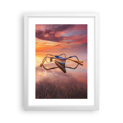Affiche dans un cadre blanc - Poster - Le calme d'une soirée tropicale - 30x40 cm