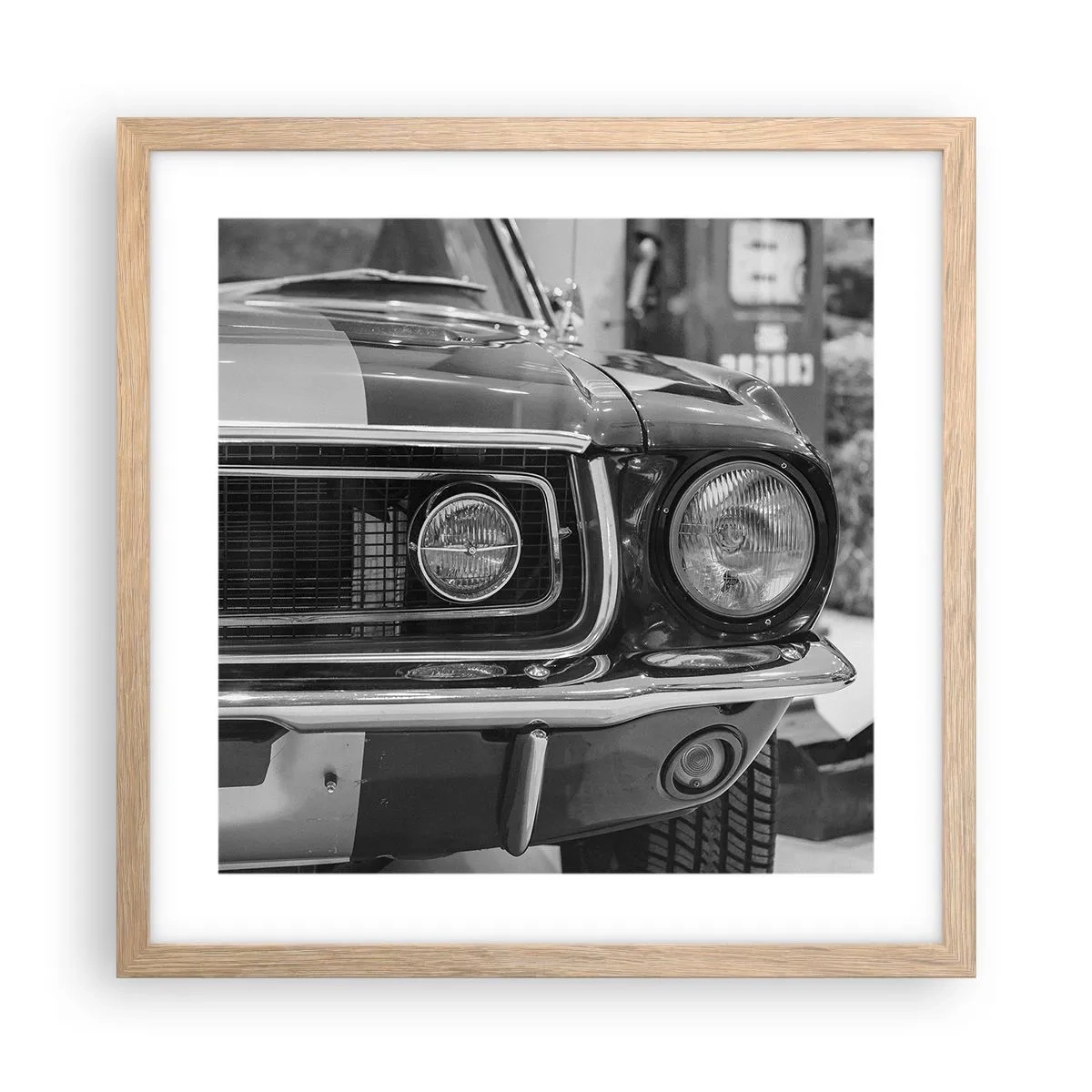 Affiche dans un chêne clair - Poster - Conduire dur - 40x40 cm