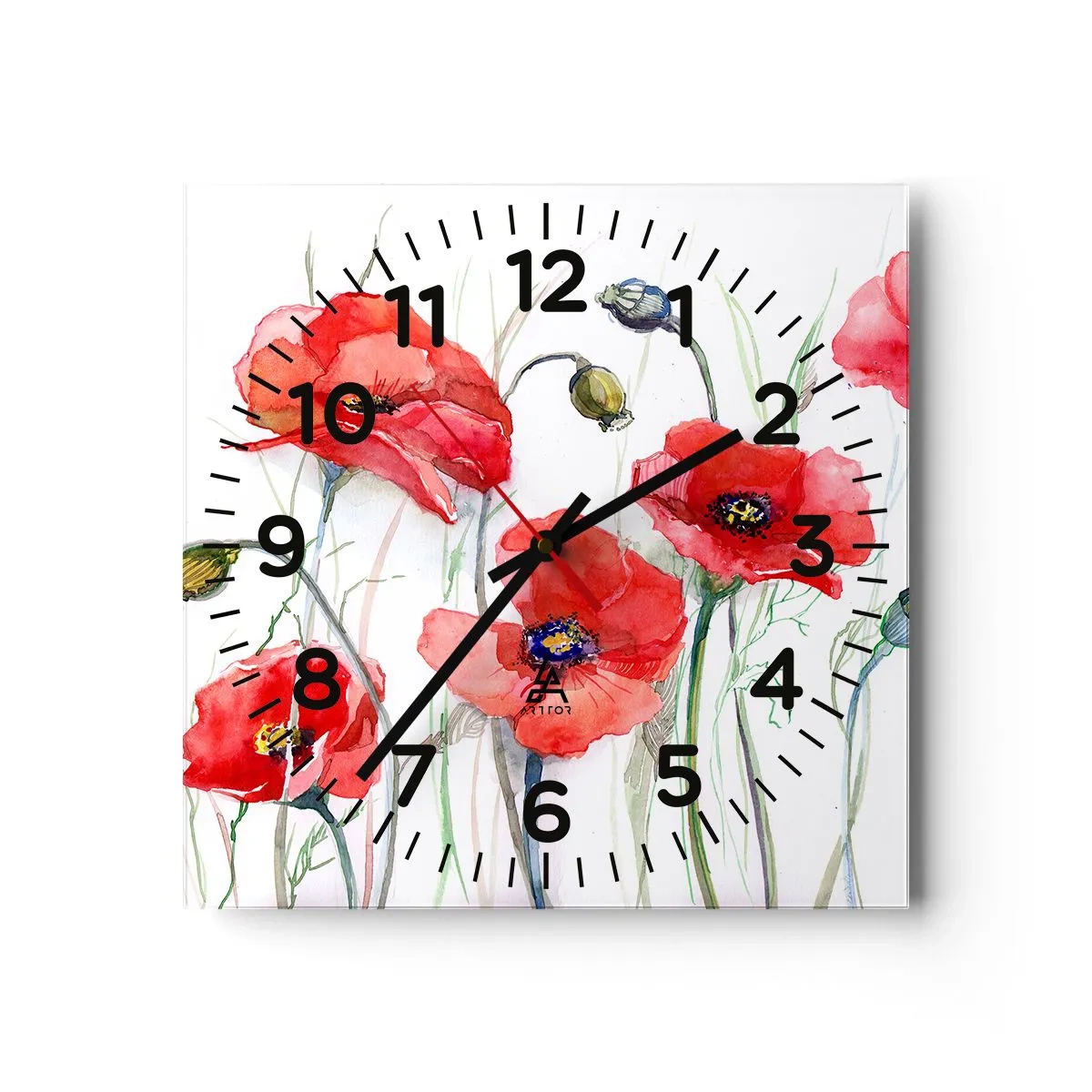 Horloge murale - Pendule murale - Fleurs polonaises - 40x40 cm
