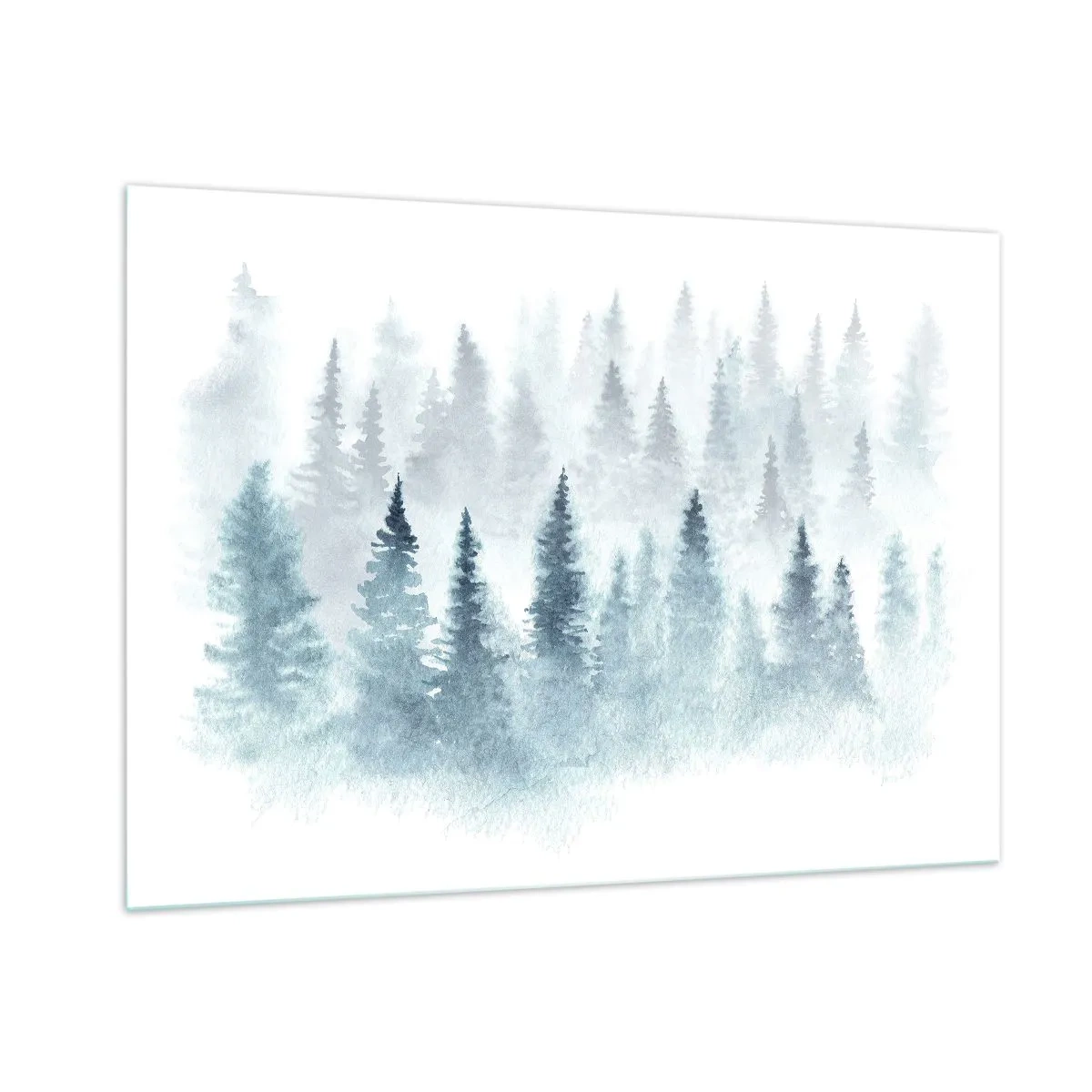 Impression sur verre - Image sur verre - Forêt de bambous enveloppée de brouillard - 100x70cm - Enveloppé de brouillard - Décoration murale moderne pour le salon et la chambre ARTTOR