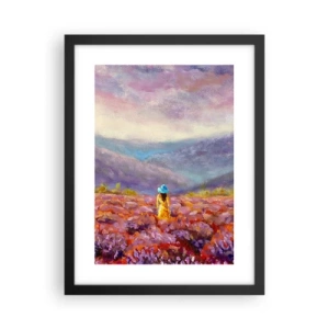 Affiche dans un cadre noir - Poster - Dans un monde lavande - 30x40 cm