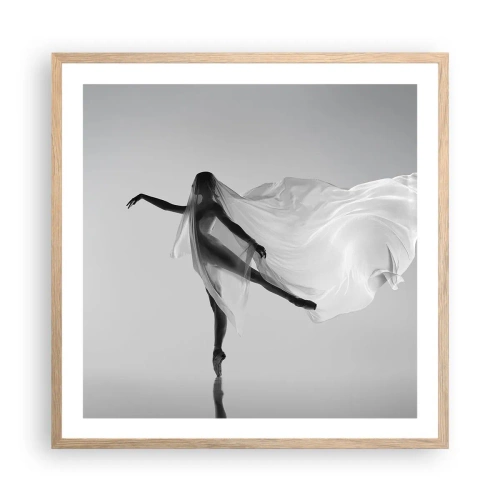 Affiche dans un chêne clair - Poster - Légèreté et grâce - 60x60 cm