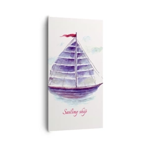 Impression sur toile - Image sur toile - Plein de voiles et d’eau calme - 65x120 cm