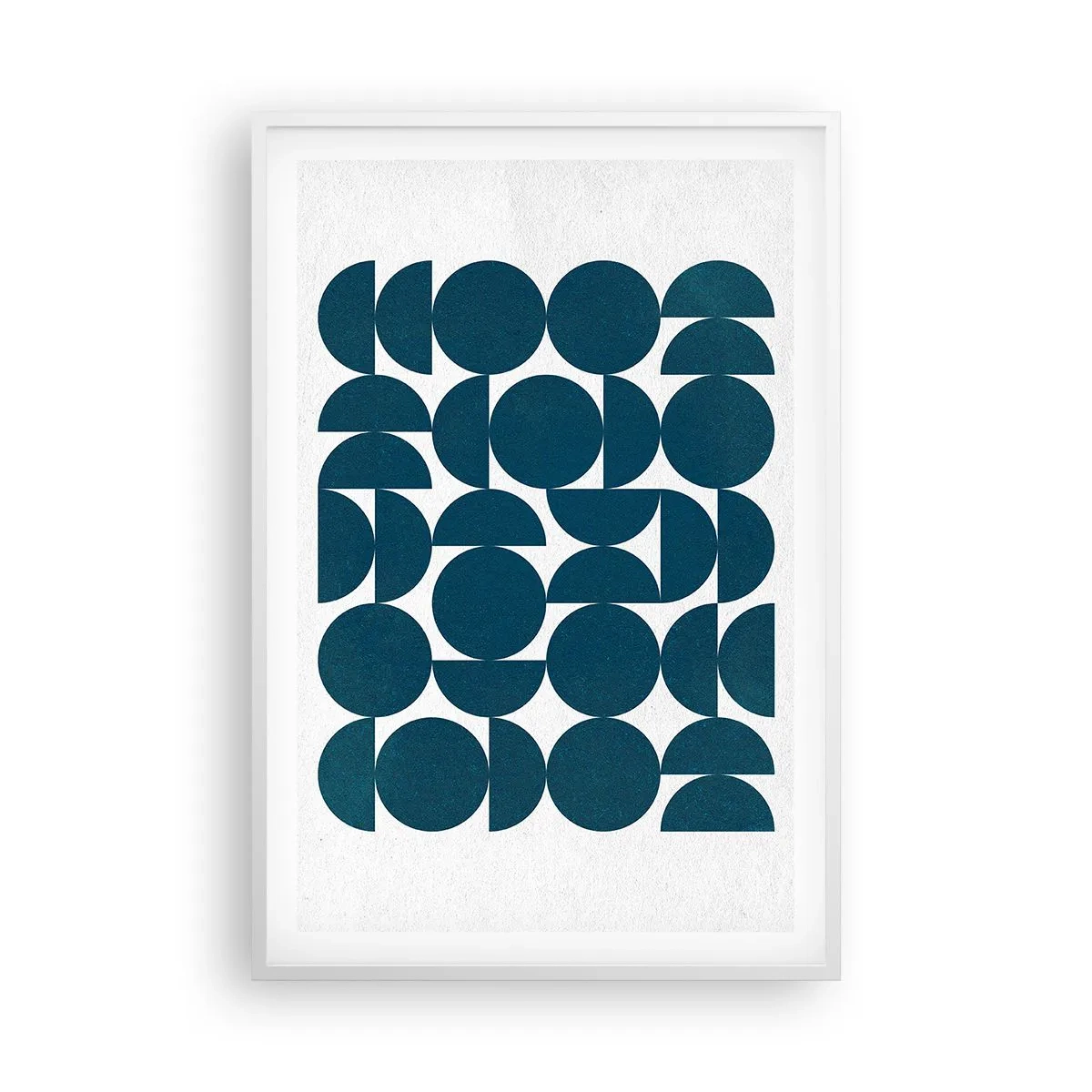 Affiche dans un cadre blanc - Poster - Cercles et demi-cercles - 61x91 cm