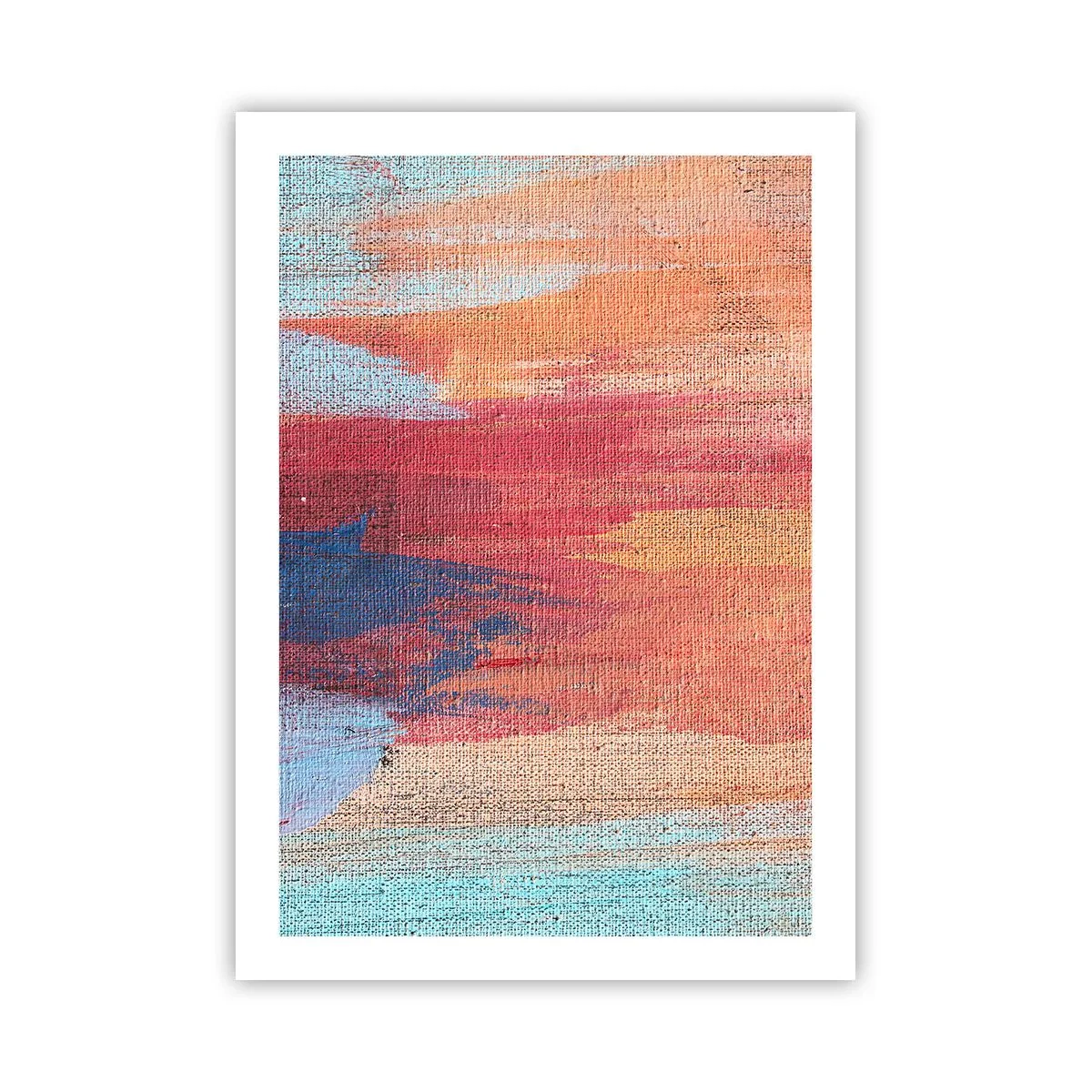 Affiche - Poster - Coups de peinture abstraits dans des tons chauds et froids - 50x70cm - Ecoulement de l'arc-en ciel - Décoration murale moderne pour le salon et la chambre ARTTOR