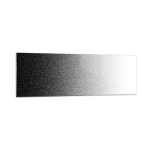 Impression sur verre - Image sur verre - Dégradé minimaliste noir et blanc en pointillé - 160x50cm - Du coté de la lumière - Décoration murale moderne pour le salon et la chambre ARTTOR