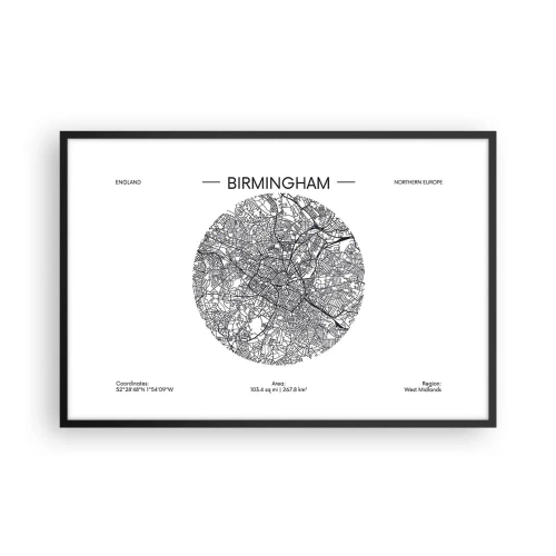 Affiche dans un cadre noir - Poster - Anatomie de Birmingham - 91x61 cm