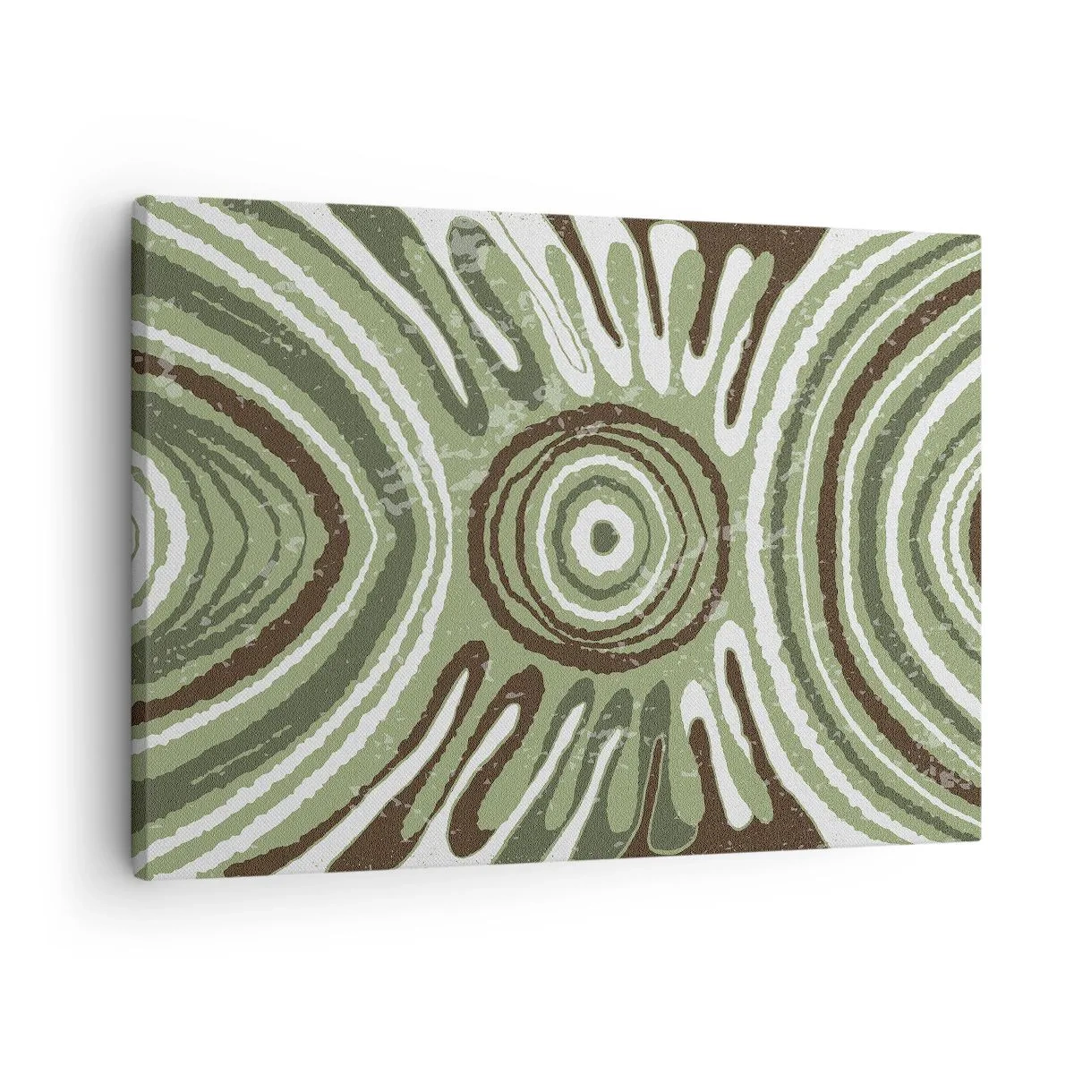 Impression sur toile - Image sur toile - Motifs abstraits dans les tons de vert et de marron - 70x50cm - Une explosion d'émotions - Décoration murale moderne pour le salon et la chambre ARTTOR