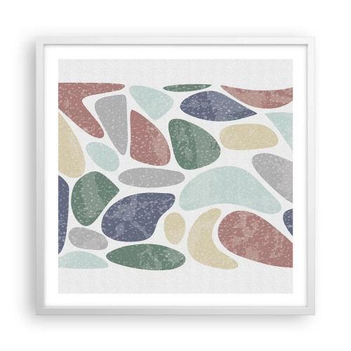 Affiche dans un cadre blanc - Poster - Une mosaïque de couleurs poudrées - 60x60 cm