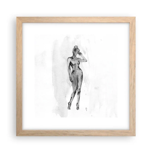 Affiche dans un chêne clair - Poster - Etude de l'idéal de la féminité - 30x30 cm