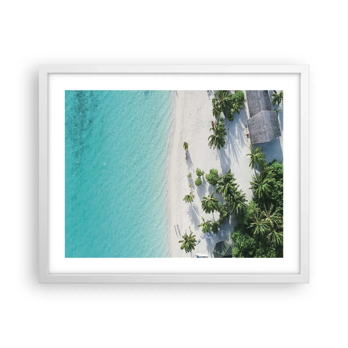 Affiche dans un cadre blanc - Poster - Vacances au paradis - 50x40 cm