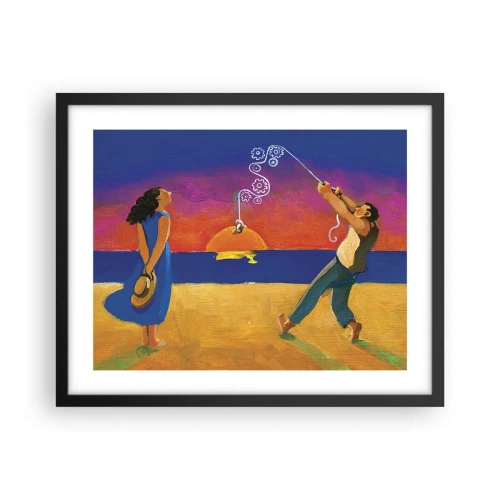 Affiche dans un cadre noir - Poster - Plus qu'une étoile dans le ciel - 50x40 cm