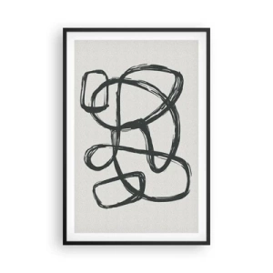 Affiche dans un cadre noir - Poster - Abstraction en boucle - 61x91 cm
