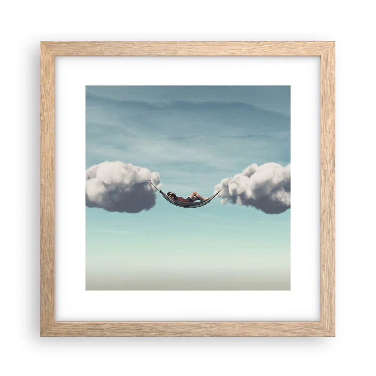 Affiche dans un chêne clair - Poster - Instant de bonheur - 30x30 cm